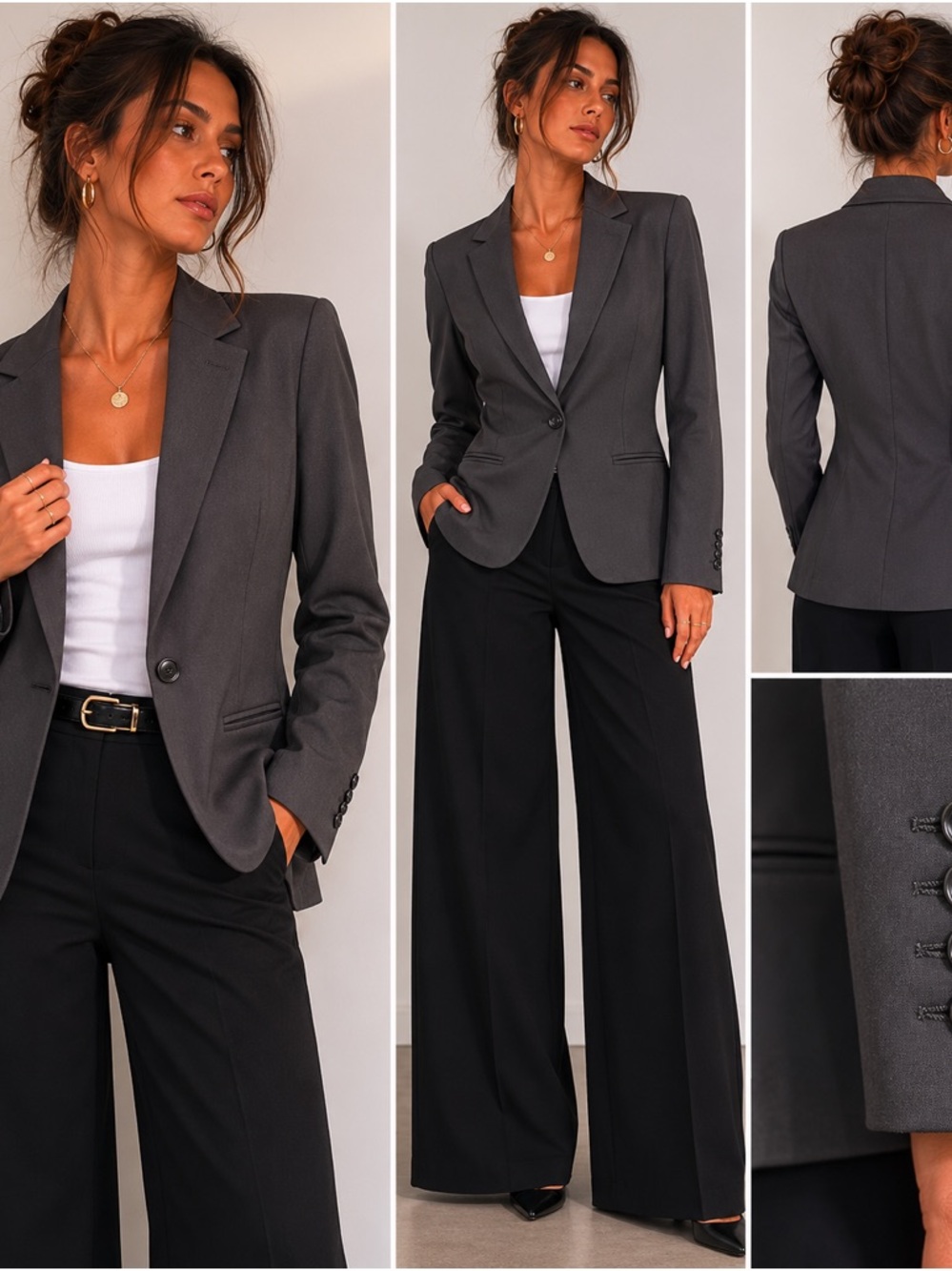 Liz Claiborne Petite Gray Jacket/blazer